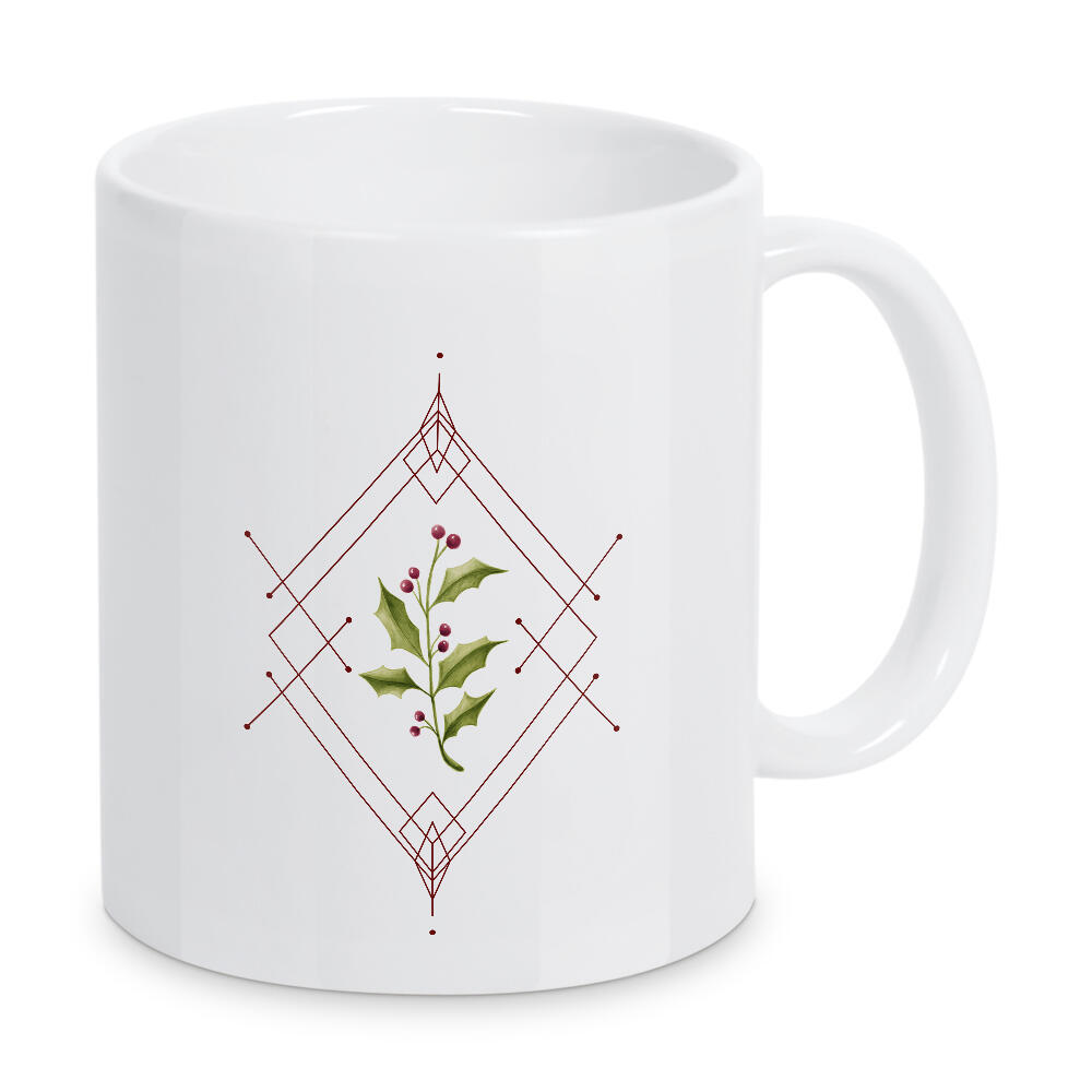 Tasse "Minimal Holly Jolly" artboxONE - Weihnachten - Geometric,Winter berry,Mistletoe
