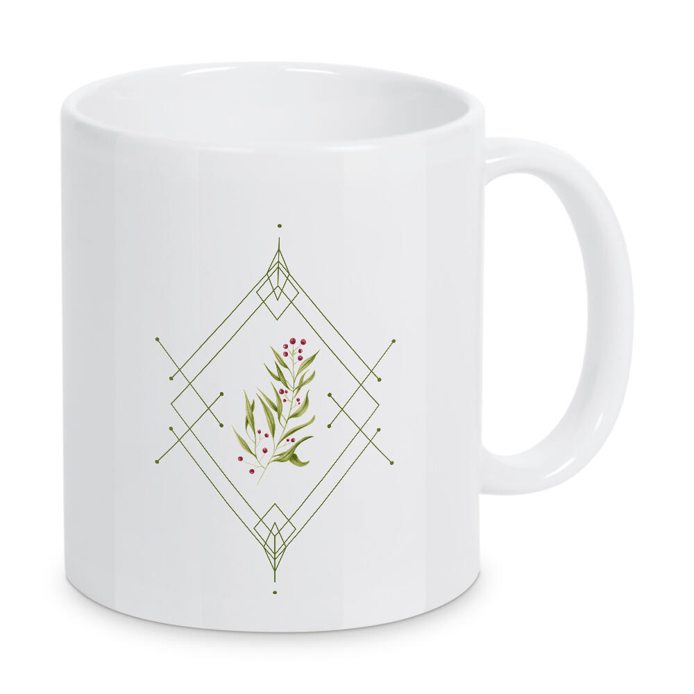 Tasse "Minimal Very Merry" artboxONE - Weihnachten - Geometric,Winter berry,Mistletoe,Christmas