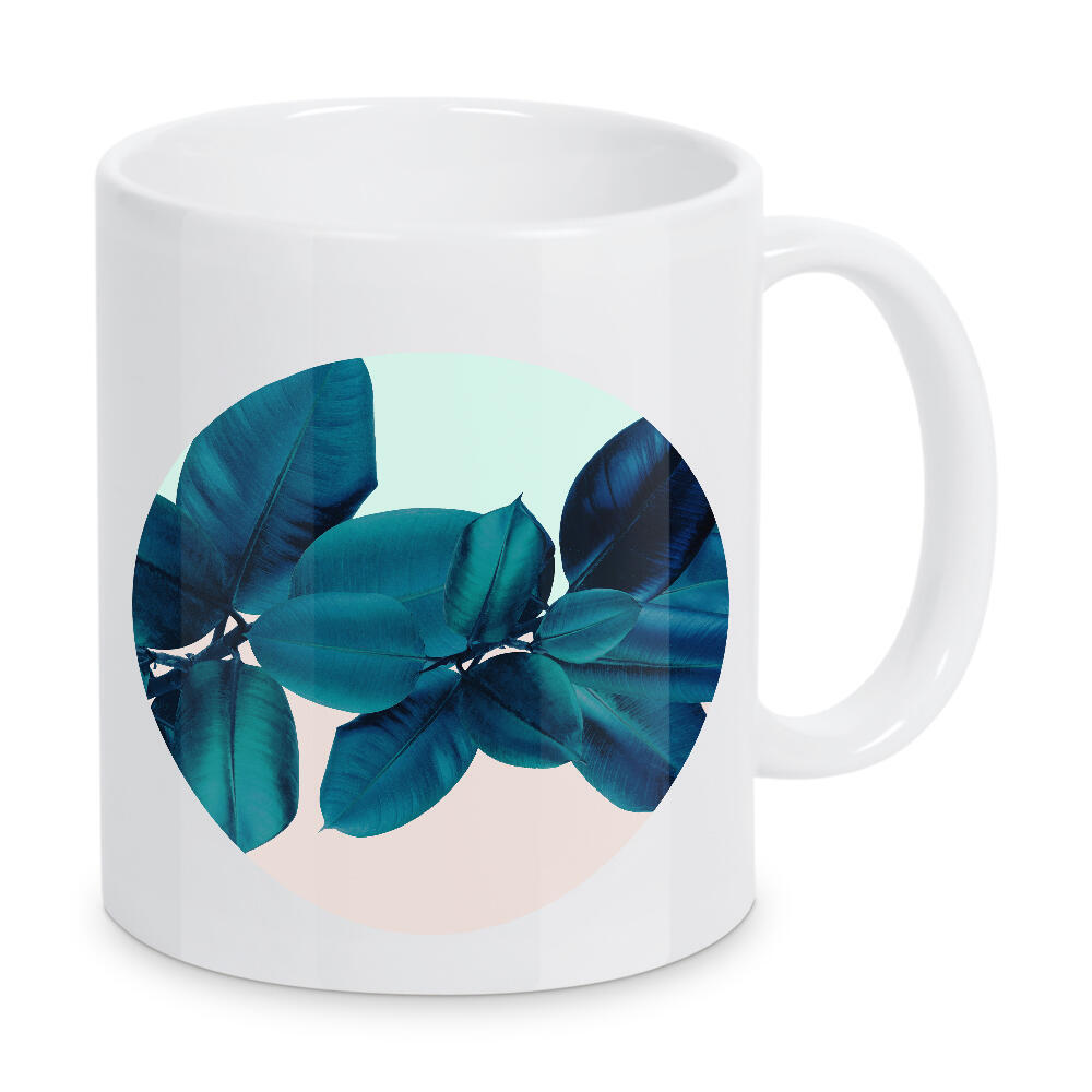 Tasse "Abstract Leaves" artboxONE - Natur - Teal leaves,Nature,Dschungle,Jungle,Leaves,Tropical,Botanical