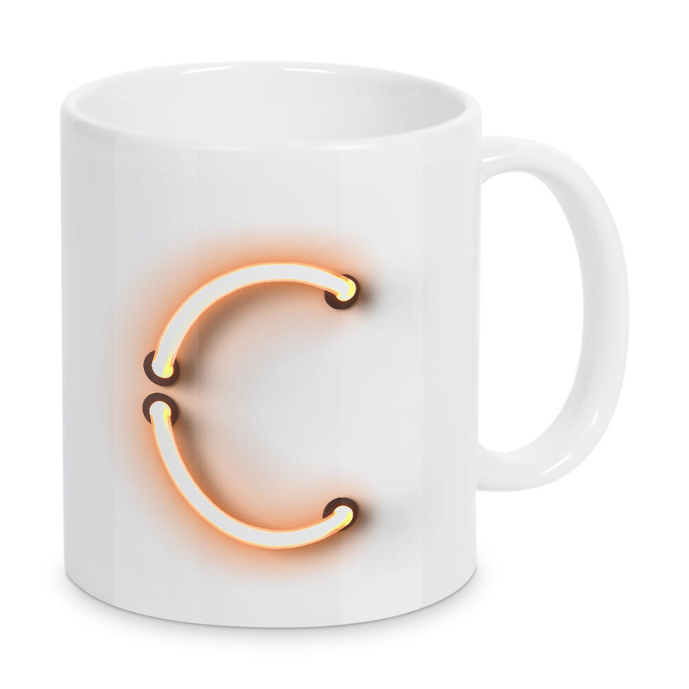 Tasse "Neon Alphabet On - C" artboxONE - Buchstaben / C - Buchstabenset-neon1,Buchstabe-c,C,Neon,Neon sign,Neon art