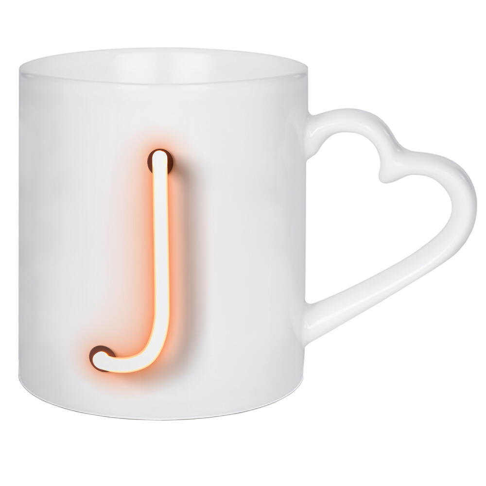 Herztasse "Neon Alphabet On - J" artboxONE - Buchstaben / J - Buchstabenset-neon1,Buchstabe-j,Neon sign,Neon art