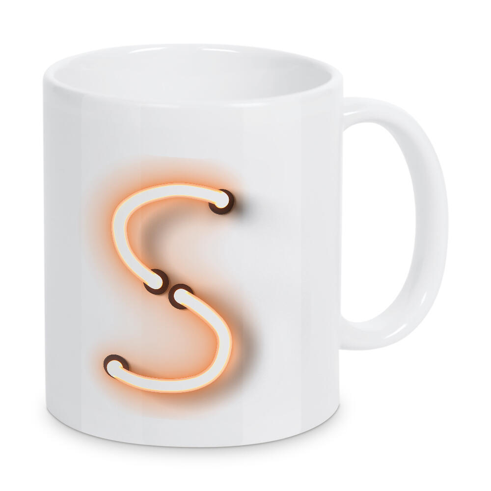 Tasse "Neon Alphabet On - S" artboxONE - Buchstaben / S - Buchstabenset-neon1,Buchstabe-s,Abc,Neon art,Neon sign,S,Buchstabe,Alphabet