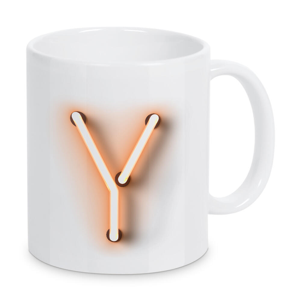 Tasse "Neon Alphabet On - Y" artboxONE - Buchstaben / Y - Buchstabenset-neon1,Buchstabe-y,Y,Abc,Buchstabe,Neon sign,Neon art