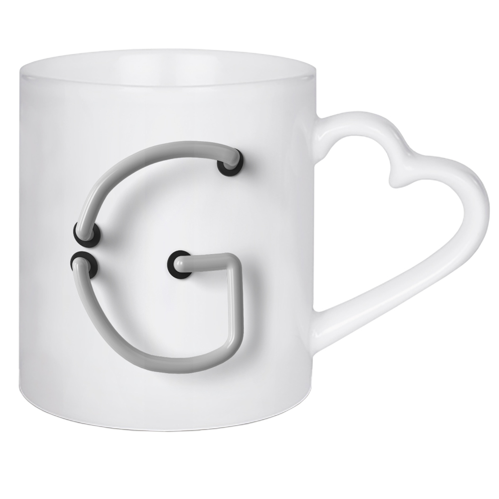 Herztasse "Neon Alphabet Off - G" artboxONE - Buchstaben / G - Buchstabenset-neon2,Buchstabe-g,G,Abc,Buchstabe,Alphabet,Neon sign,Neon art