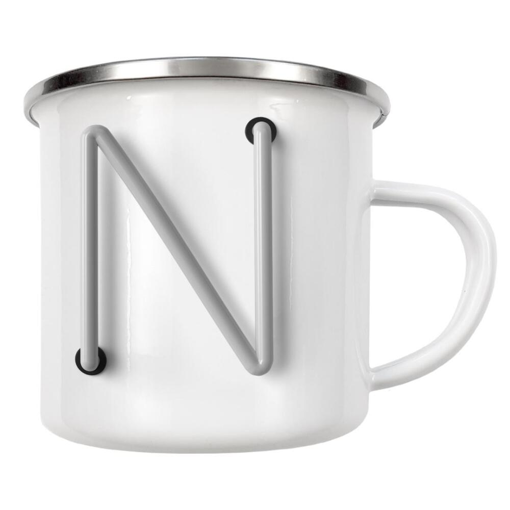 Emaille Tasse "Neon Alphabet Off - N" artboxONE - Buchstaben / N - Buchstabenset-neon2,Buchstabe-n,N,Buchstabe,Abc,Neon sign,Neon art