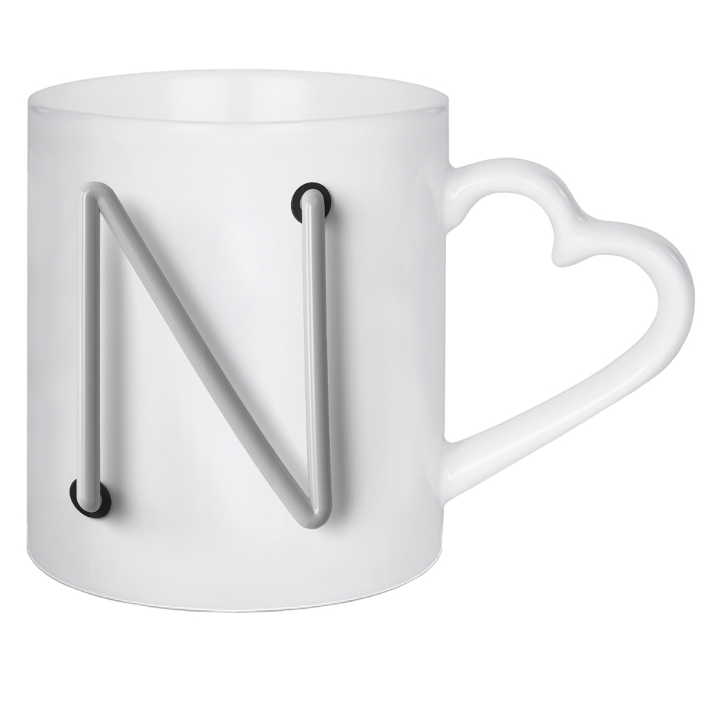 Herztasse "Neon Alphabet Off - N" artboxONE - Buchstaben / N - Buchstabenset-neon2,Buchstabe-n,N,Buchstabe,Abc,Neon sign,Neon art