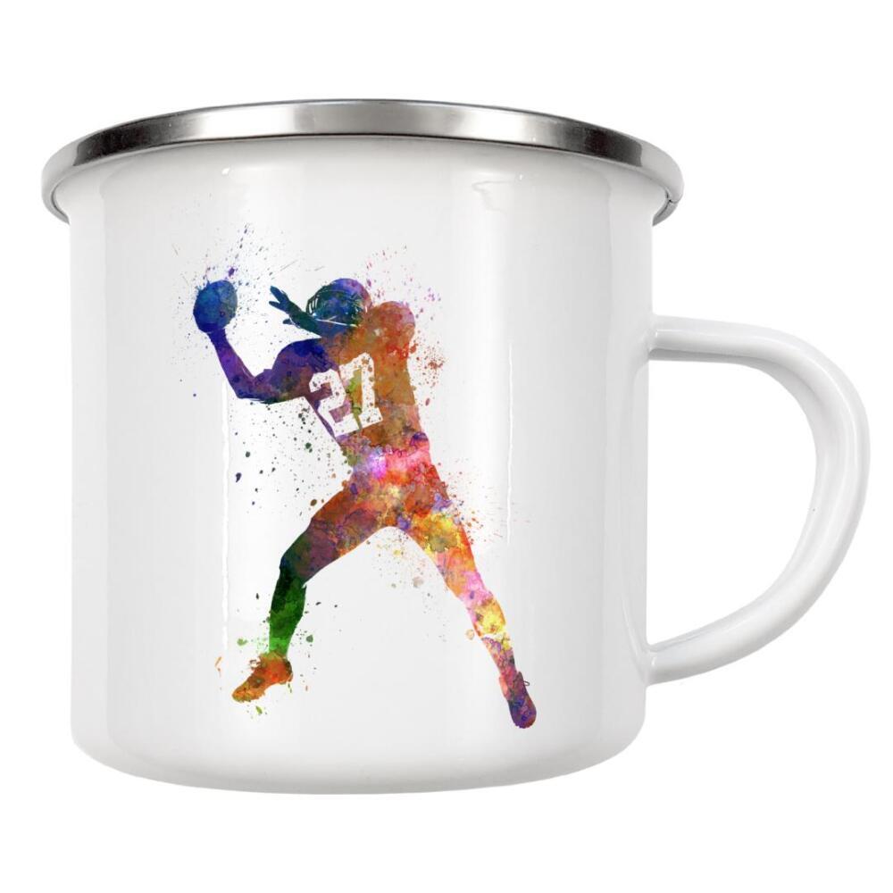 Emaille Tasse "American football receving" artboxONE - Sport