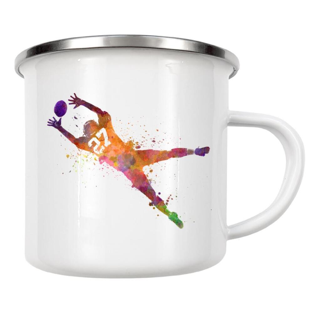 Emaille Tasse "American football man receiving" artboxONE - Sport,Sport / Fußball