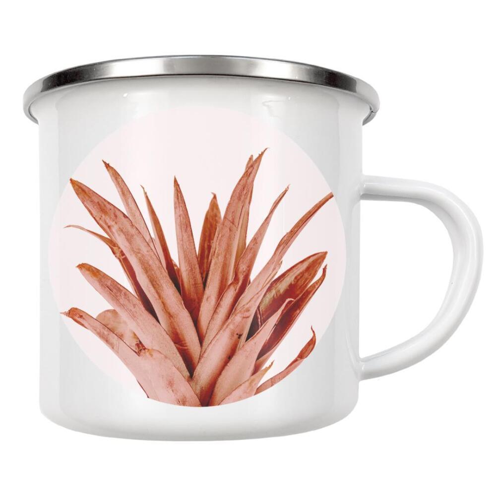 Emaille Tasse "Pineapple in old rose" artboxONE - Essen & Trinken / Obst & Gemüse - Pineapple,Fruit,Living coral