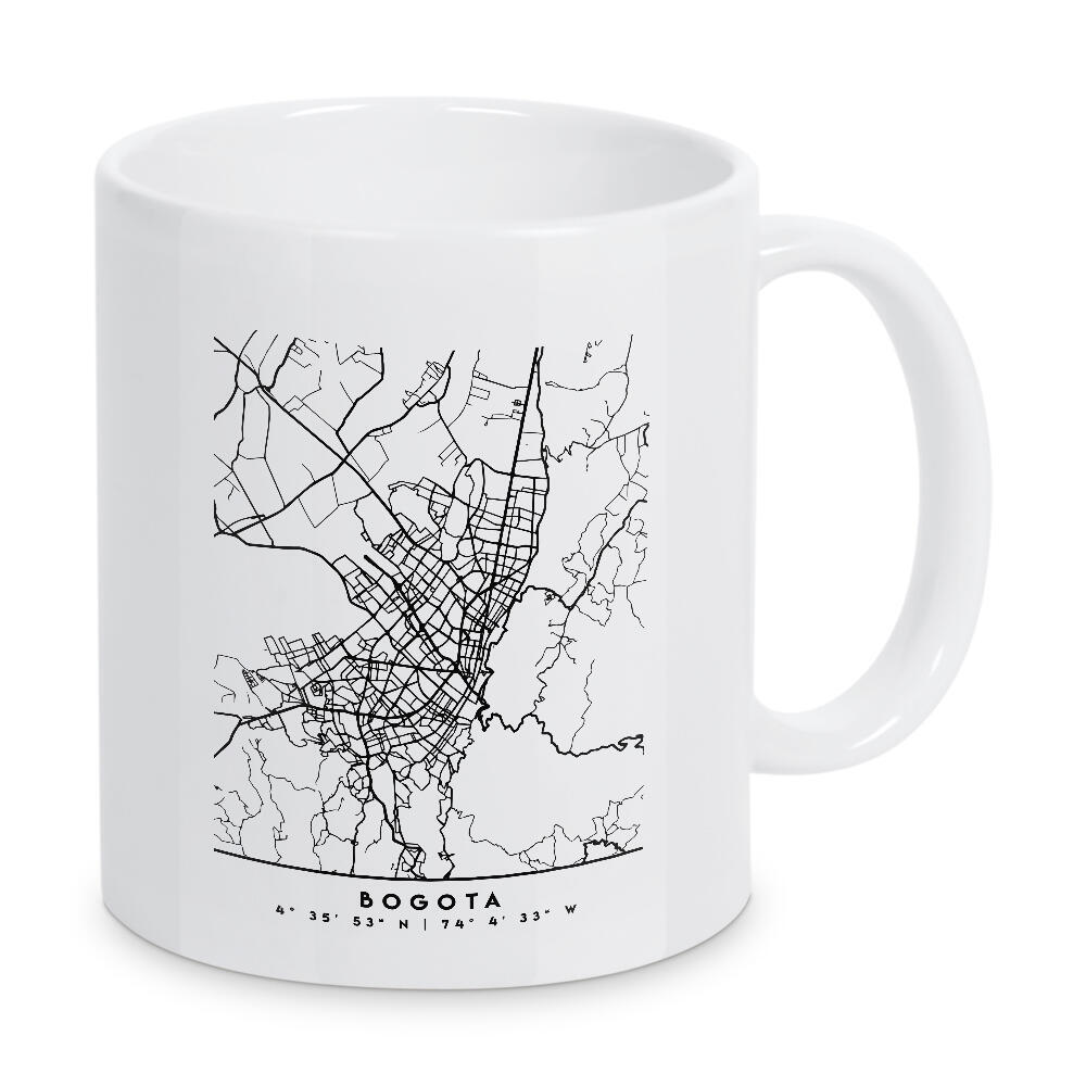 Tasse "BOGOTA COLOMBIA BLACK CITY MAP" artboxONE - Städte,Schwarzweiß,Städte / Weitere,Kartografie - Bogota,Colombia,South america,Map,Coordinates