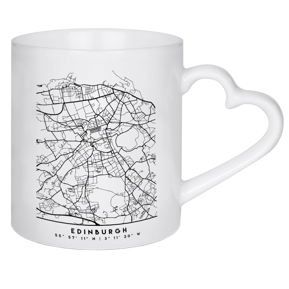 Herztasse "EDINBURGH SCOTLAND BLACK CITY MAP" artboxONE - Schwarzweiß,Städte / Weitere,Kartografie