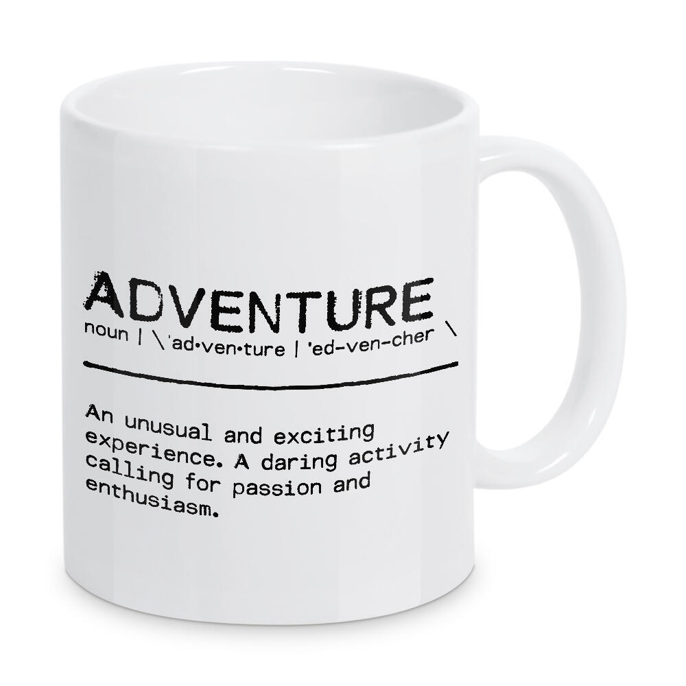 Tasse "Adventure Quote" artboxONE - Typografie,Reise,Schwarzweiß