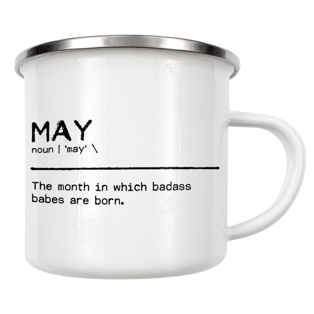Emaille Tasse "May Quote Badass Babe" artboxONE - Typografie,Schwarzweiß,Lustig