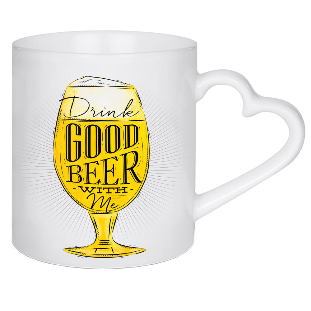 Herztasse "Good beer" artboxONE - Schwarzweiß,Für Papa,Essen & Trinken / Alkohol - Bier,Bierglass,Prost