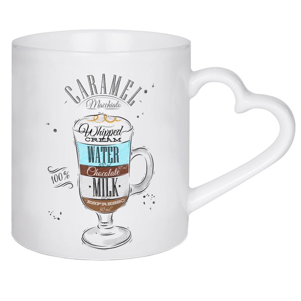 Herztasse "Coffee caramel macchiato wood" artboxONE - Essen & Trinken,Schwarzweiß,Für Papa