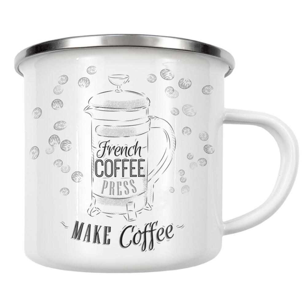 Emaille Tasse "Coffee press" artboxONE - Essen & Trinken,Schwarzweiß