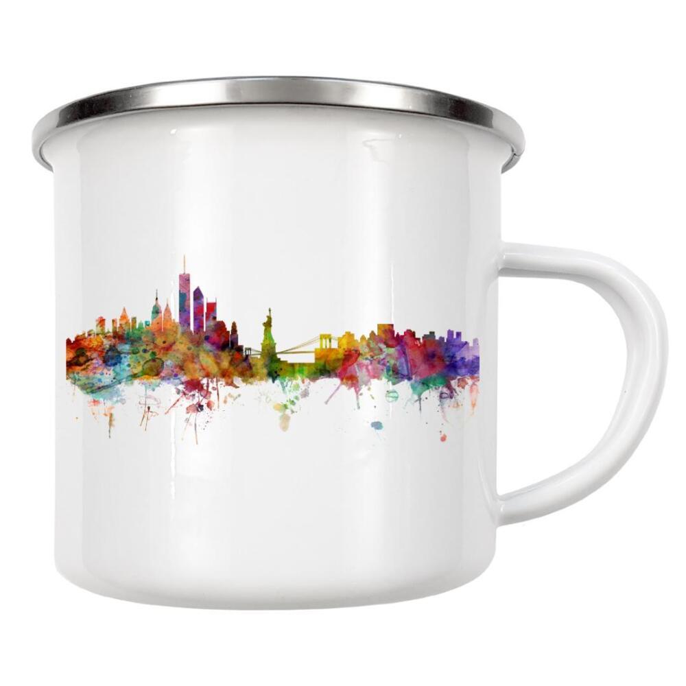 Emaille Tasse "New York Watercolor" artboxONE - Städte,Reise - Ny,New york,Skyline,Aquarell,Farben,Bunt,Stadt