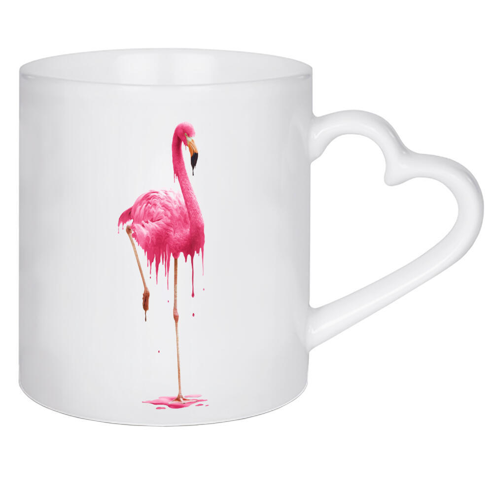 Herztasse "MELTING FLAMINGO" artboxONE - Tiere,Streetart,Fiktion,Lustig