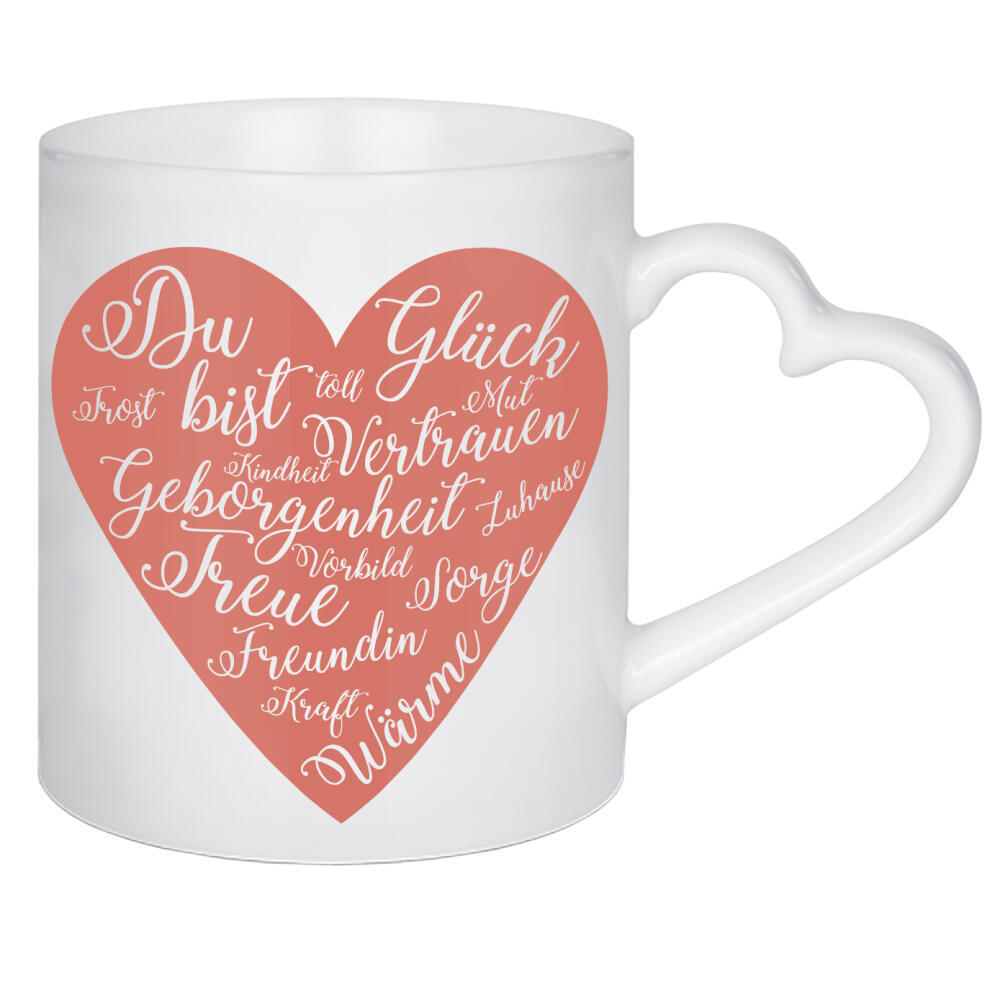 Herztasse "Du bist Glück" artboxONE - Typografie,Liebe,Für Mama