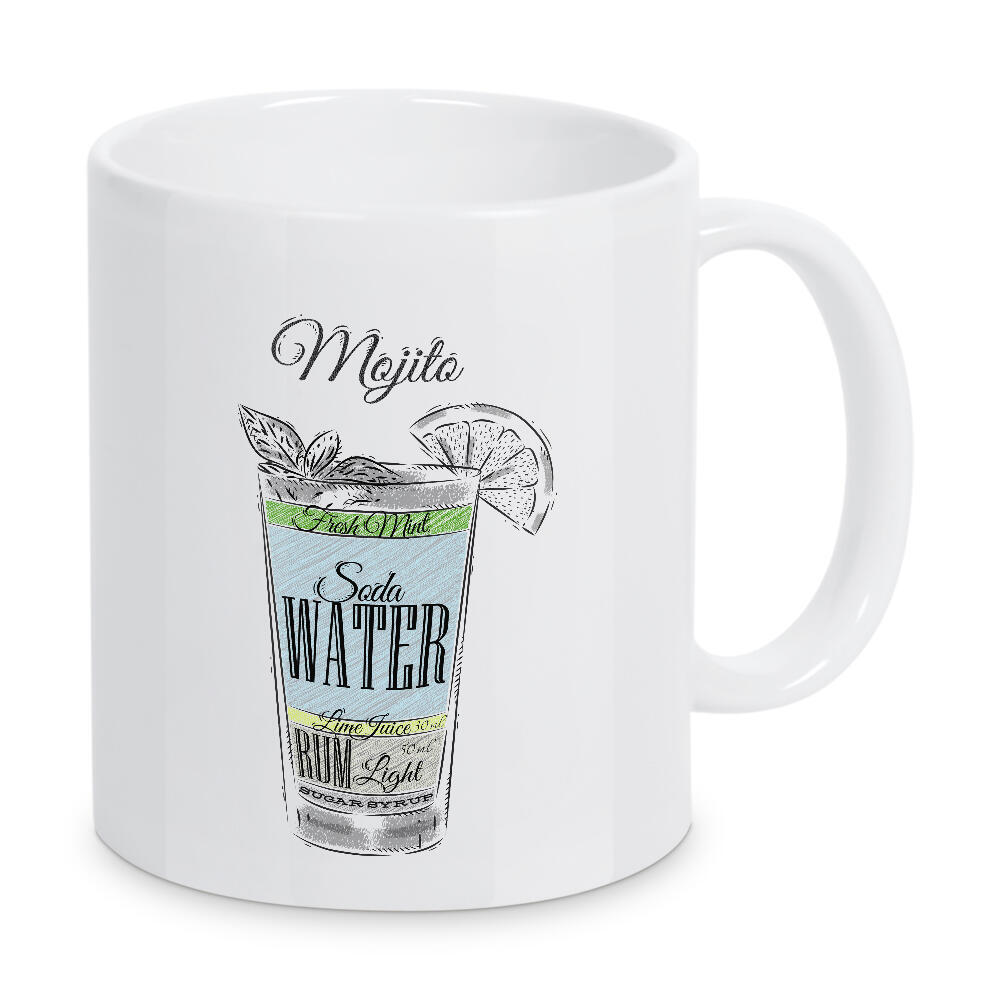 Tasse "Mojito cocktail wood" artboxONE - Essen & Trinken / Alkohol - Cocktail,Glass,Alcohol,Illustration,Mojito