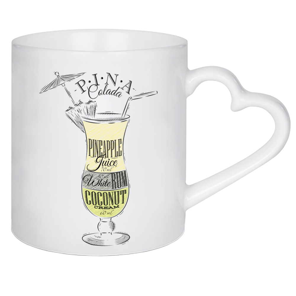 Herztasse "Pina Colada cocktail wood" artboxONE - Essen & Trinken / Alkohol