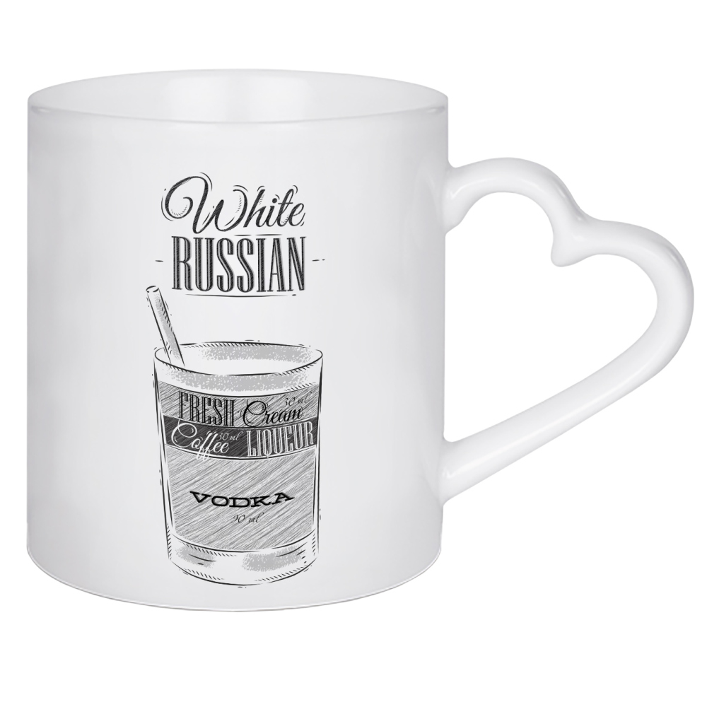 Herztasse "White russian cocktail wood" artboxONE - Essen & Trinken / Alkohol