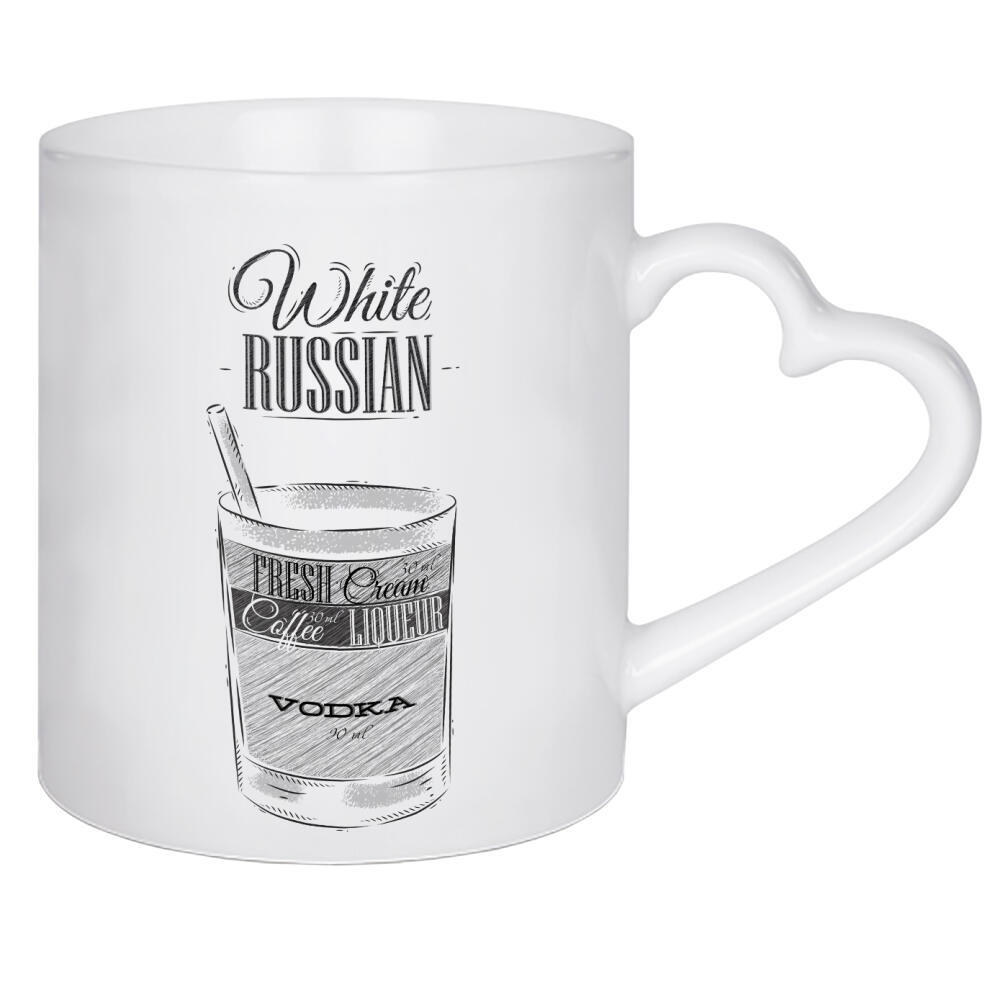 Herztasse "White russian cocktail wood" artboxONE - Essen & Trinken / Alkohol