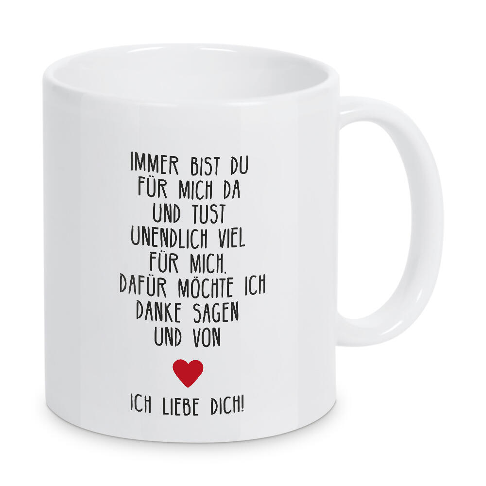 Tasse "Immer bist du für mich da" artboxONE - Typografie,Liebe,Für Mama