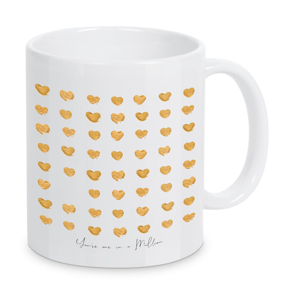 Tasse "Gold hearts one in a million" artboxONE - Liebe,Für Mama,Für Papa