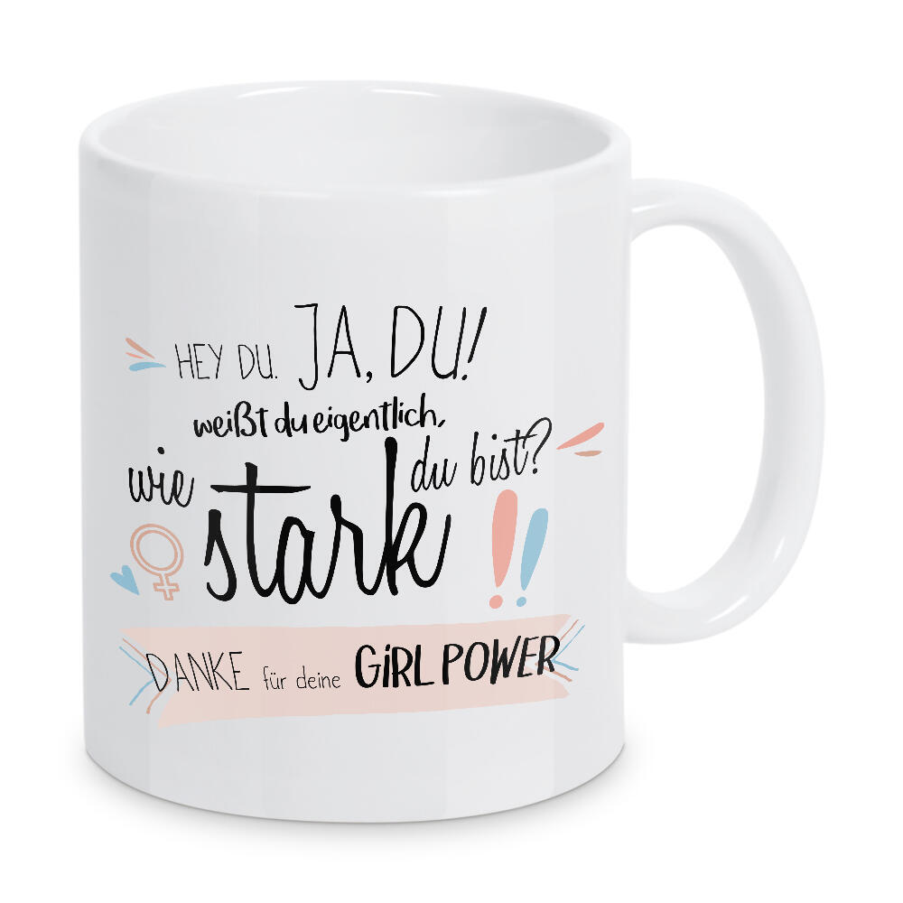 Tasse "Hey Du - Girl Power" artboxONE - Typografie,Liebe