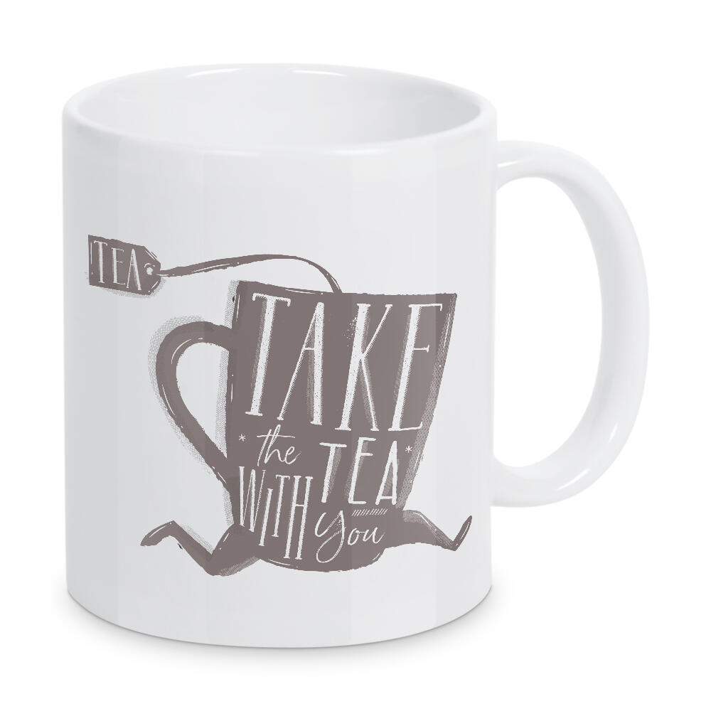 Tasse "Take tea with you green" artboxONE - Typografie,Essen & Trinken