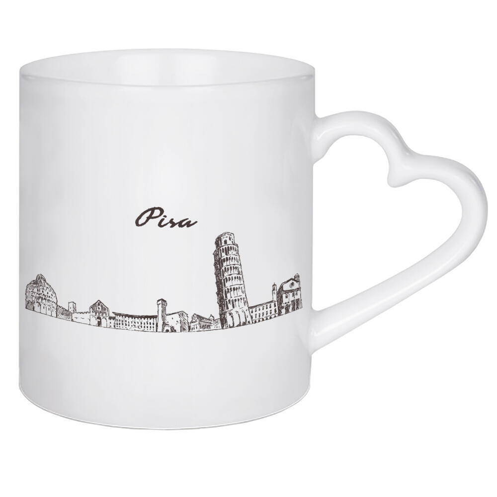 Herztasse "Pisa hand drawn skyline" artboxONE - Städte