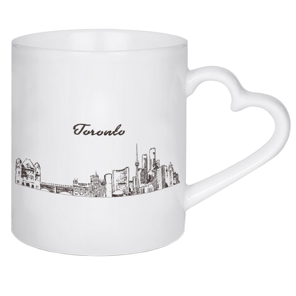 Herztasse "Toronto hand drawn skyline" artboxONE - Städte,Reise,Architektur - Skyline,Tornoto,Gezeichnet