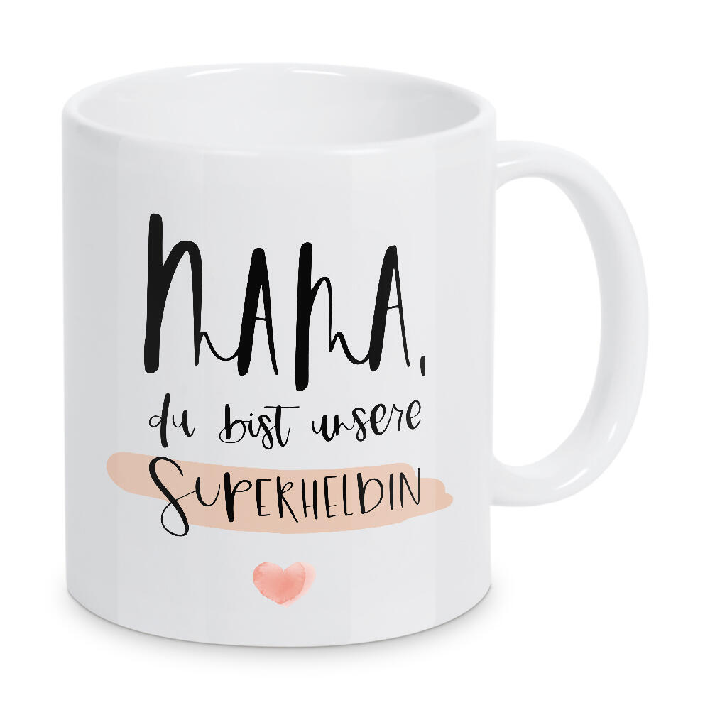 Tasse "Mama, unsere Superheldin" artboxONE - Typografie,Für Mama