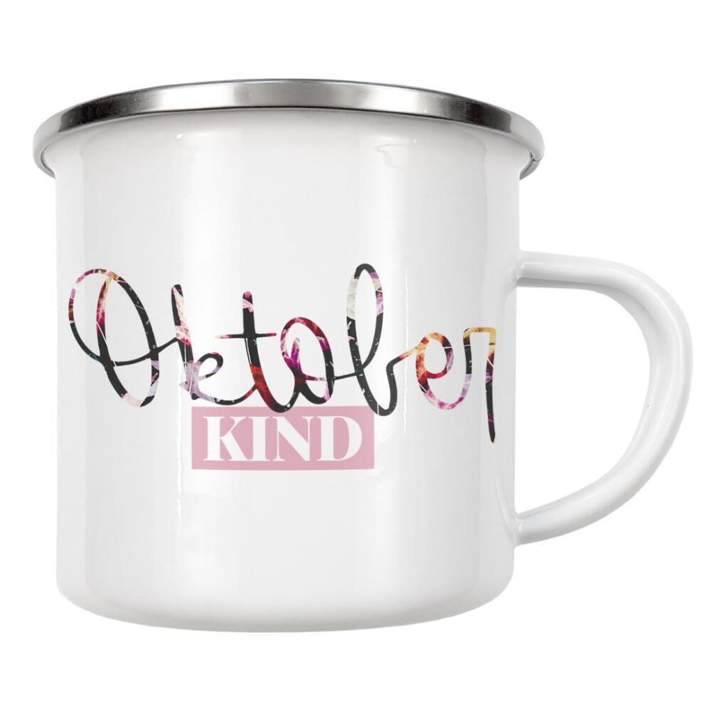Emaille Tasse "Oktoberkind" artboxONE - Typografie,Für Kinder