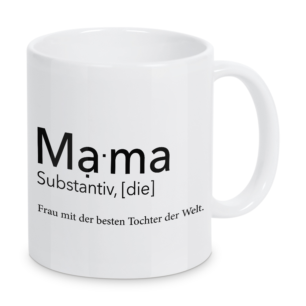 Tasse "Mama Definition - beste Tochter" artboxONE - Typografie,Schwarzweiß,Für Mama - Mama,Definition,Mutter,Mami,Muttertag,Beste tochter