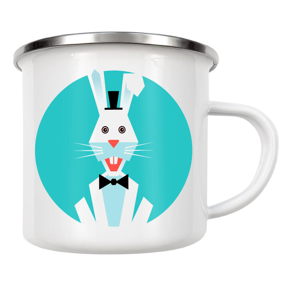 Emaille Tasse "Kinderzimmer Kaninchen" artboxONE - Für Kinder - Lustige tiere,Kinderzimmerposter,Geschenke für kinder,Wandbilder für kinderzimmer
