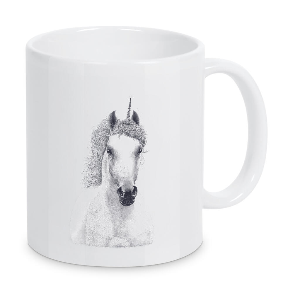 Tasse "White unicorn" artboxONE - Tiere,Schwarzweiß,Lustig - Unicorn,Horse,Black and white,Magic,Beauty