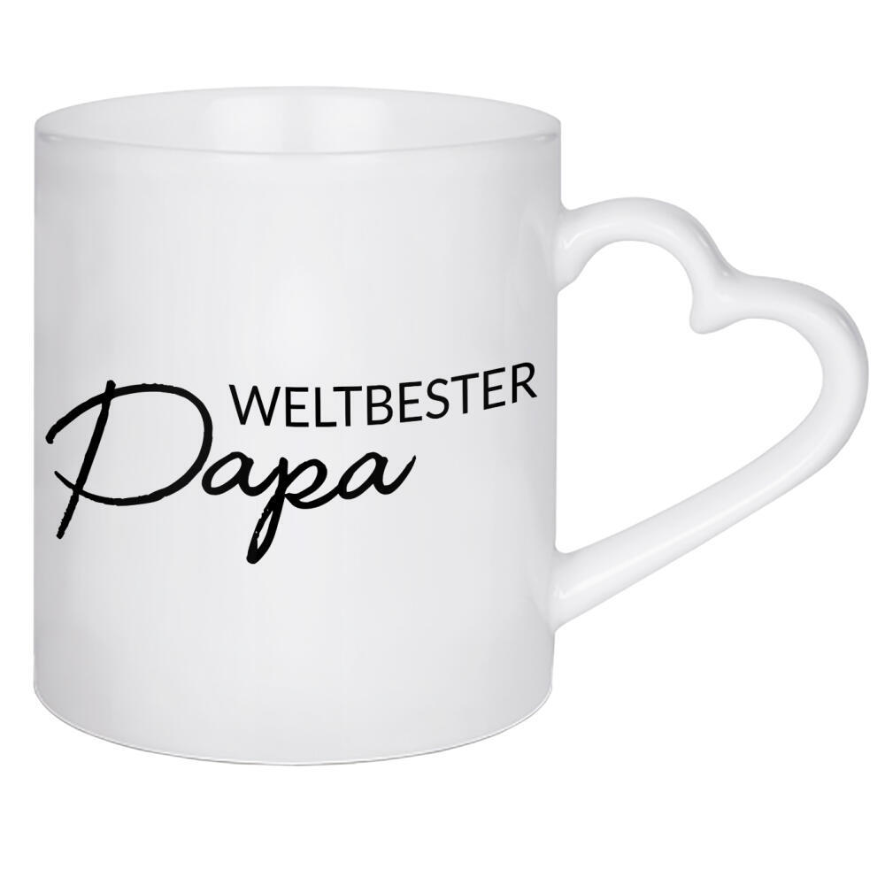 Herztasse "Weltbester Papa" artboxONE - Schwarzweiß,Für Papa - Vatertag,Papa,Geschenk zum vatertag,Daddy,Papi,Vati