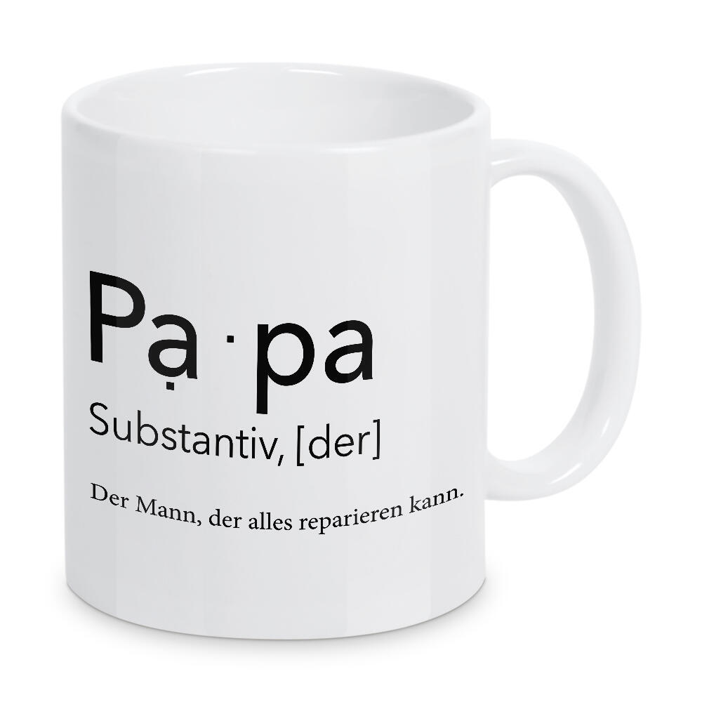Tasse "Definition Papa - Alles reparieren" artboxONE - Schwarzweiß,Für Papa - Vatertag,Papa,Dad,Daddy,Geschenk zum vatertag,Geschenk,Vati