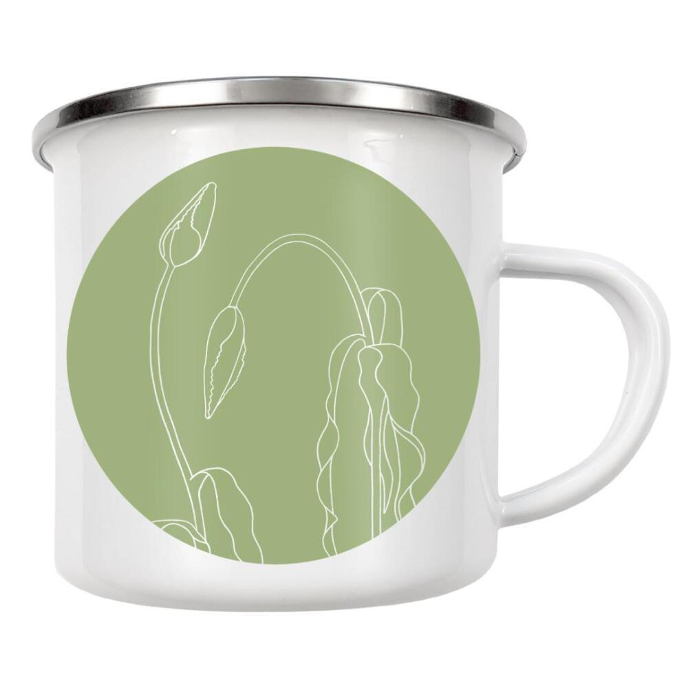 Emaille Tasse "Beautiful tulips green" artboxONE - Natur,Floral,Für Mama
