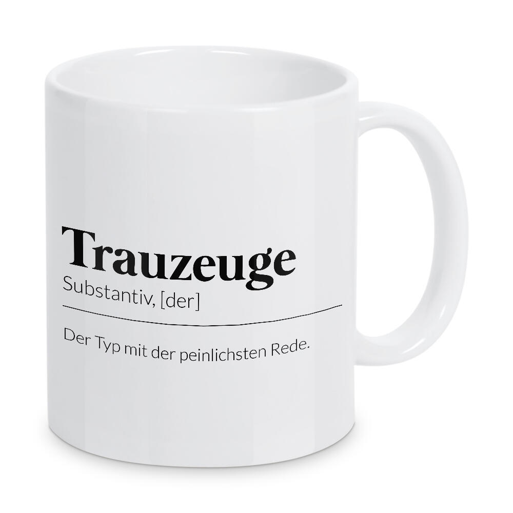 Tasse "Definition Trauzeuge" artboxONE - Typografie,Schwarzweiß,Liebe