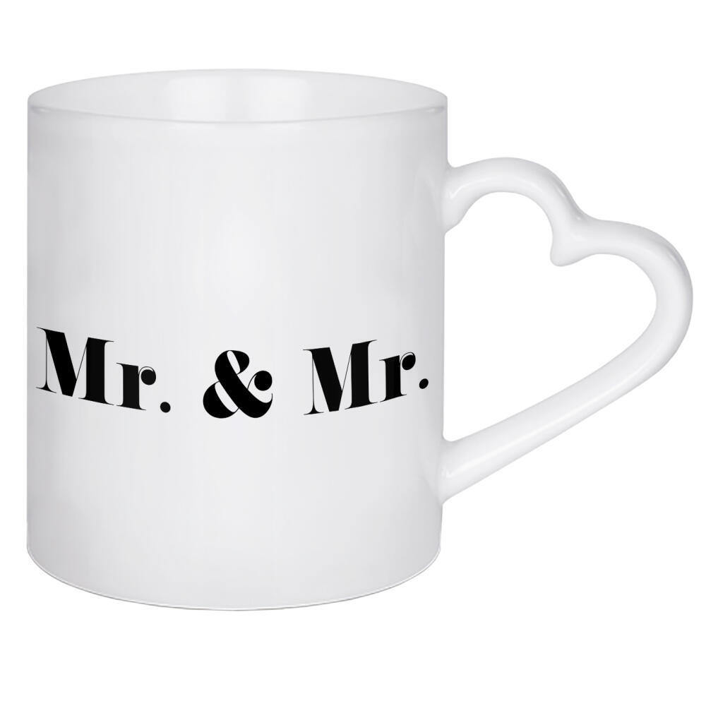 Herztasse "Mr. & Mr" artboxONE - Typografie,Schwarzweiß,Liebe