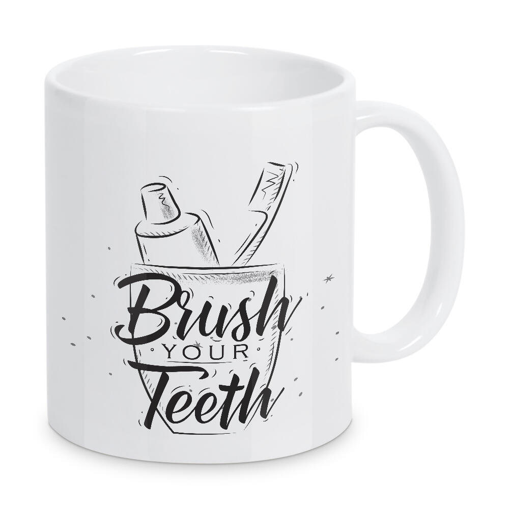 Tasse "Toothpaste and brush graphics" artboxONE - Typografie,Schwarzweiß