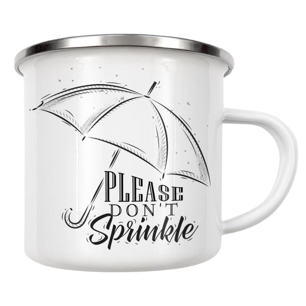 Emaille Tasse "Umbrella graphics retro" artboxONE - Abstrakt,Schwarzweiß - Umbrella,Retro,Vintage