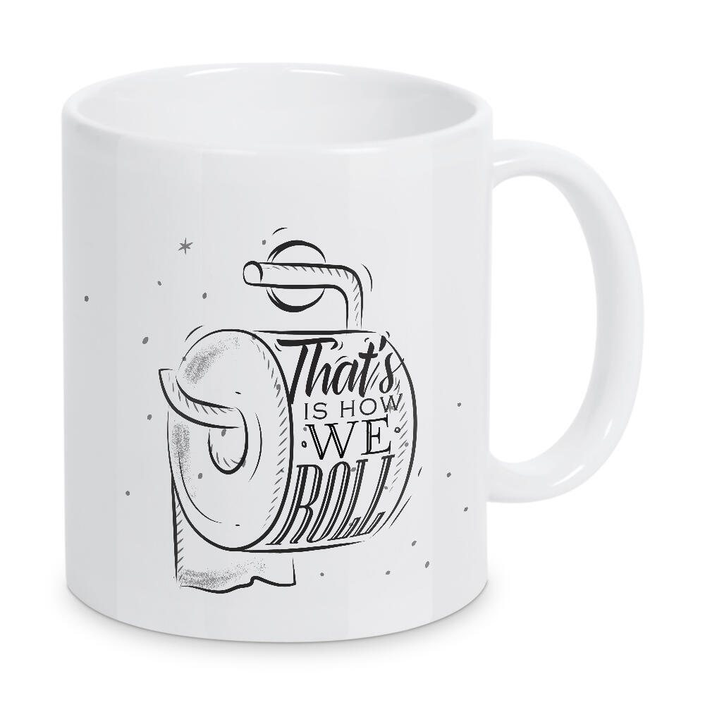 Tasse "Toilet paper graphics retro" artboxONE - Für Kinder,Schwarzweiß,Für Mama,Für Papa