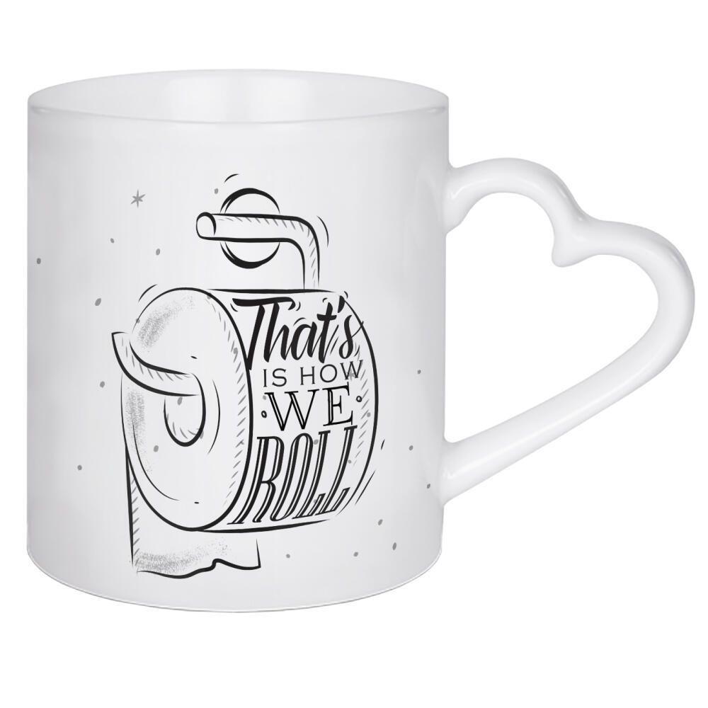 Herztasse "Toilet paper graphics retro" artboxONE - Für Kinder,Schwarzweiß,Für Mama,Für Papa