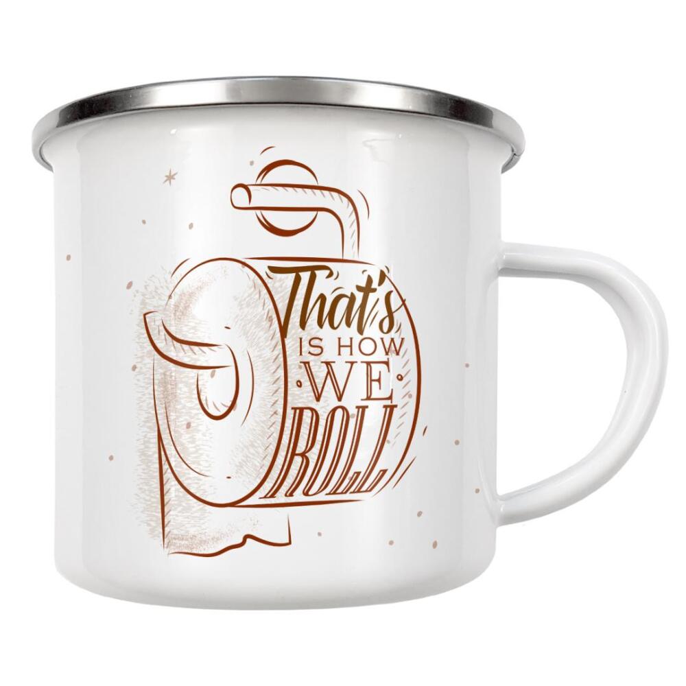Emaille Tasse "Toilet paper graphics craft" artboxONE - Streetart - Toilet
