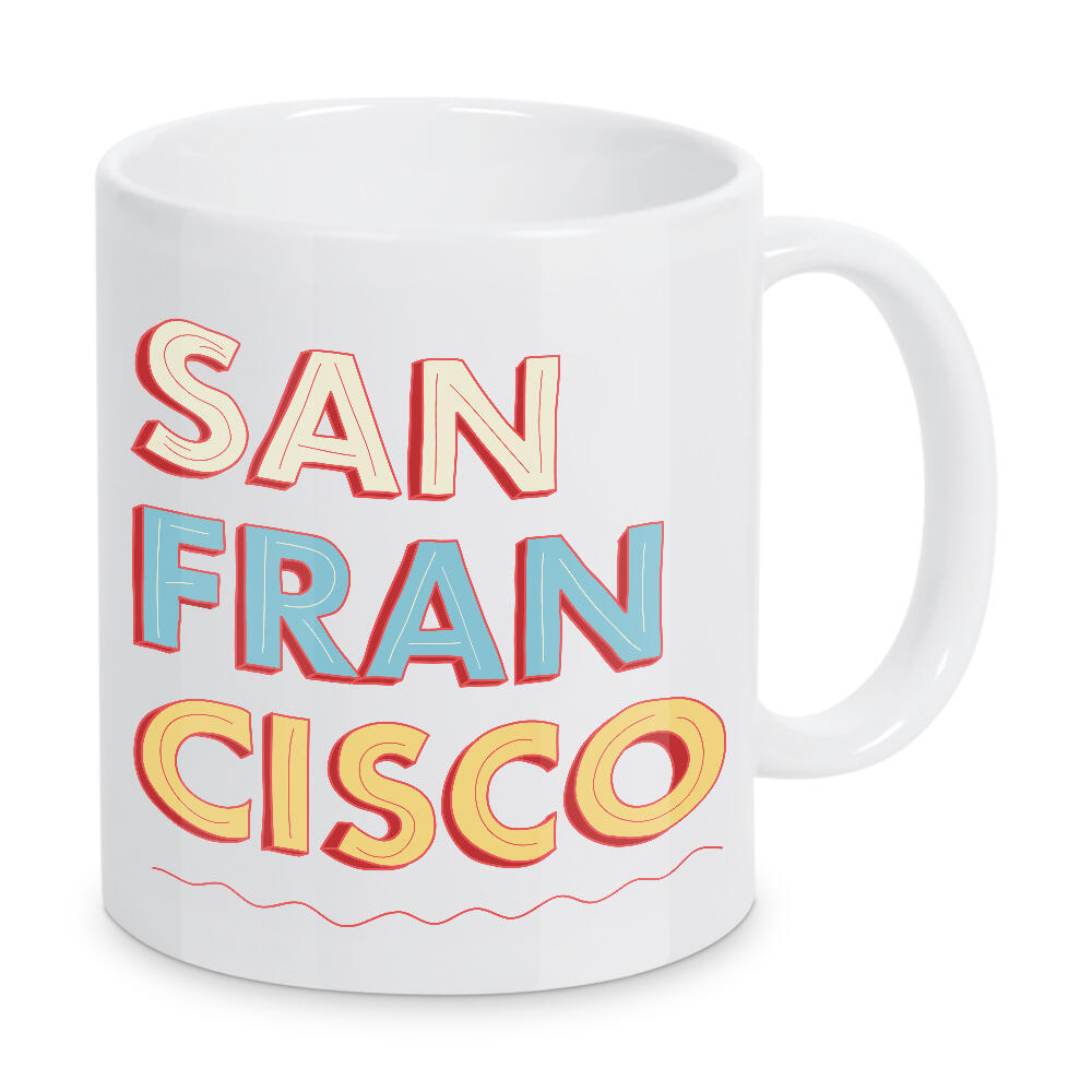 Tasse "San Francisco Lettering" artboxONE - Typografie,Reise,Städte / San Francisco - San francisco,Usa,Travel,Typography,Minimal,Colorful
