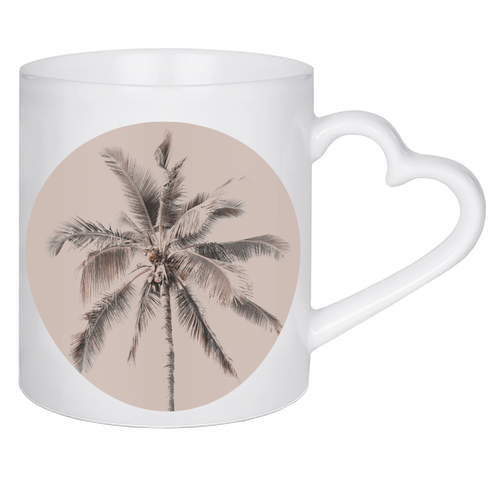 Herztasse "Abstract Palm Tree Art" artboxONE - Natur,Floral,Abstrakt,Reise / Strand und Meer - Palm tree,Old rose,Coconut tree,Beach